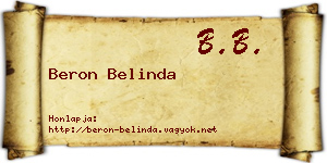 Beron Belinda névjegykártya